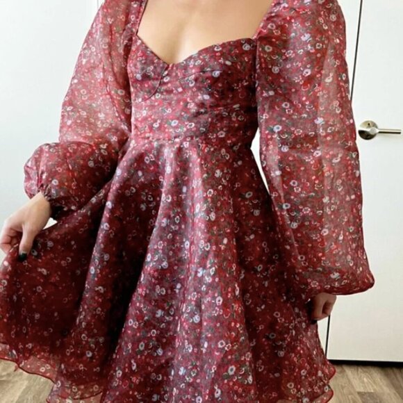 Selkie the Crimson Princess Mini Dress - Picture 1 of 5
